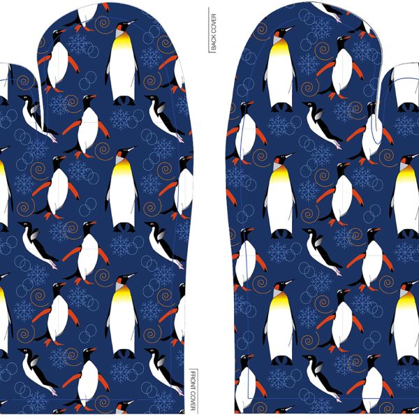 Pattern repeat = penguin oven mit