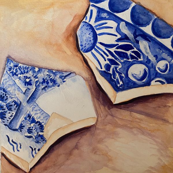 Fragments - freehand watercolour painting