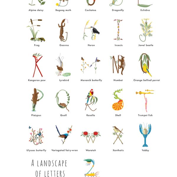 A landscape of letters alphabet