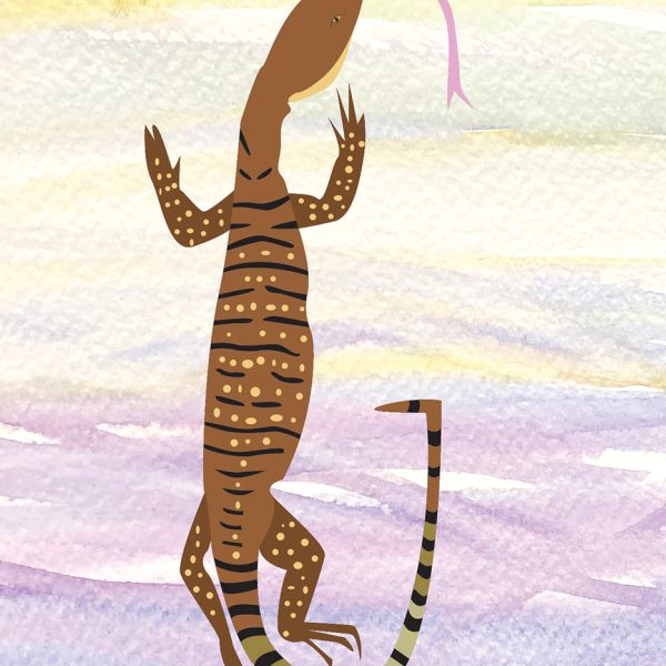 G - Goanna - A landscape of letters with haiku